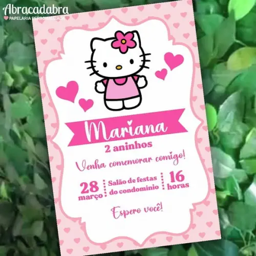 Convite Digital Hello Kitty