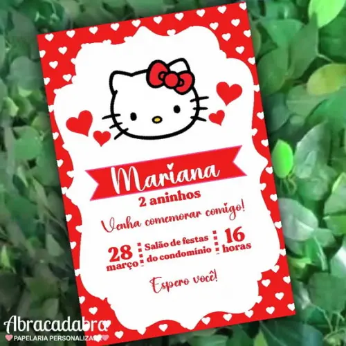 Convite Digital Hello Kitty