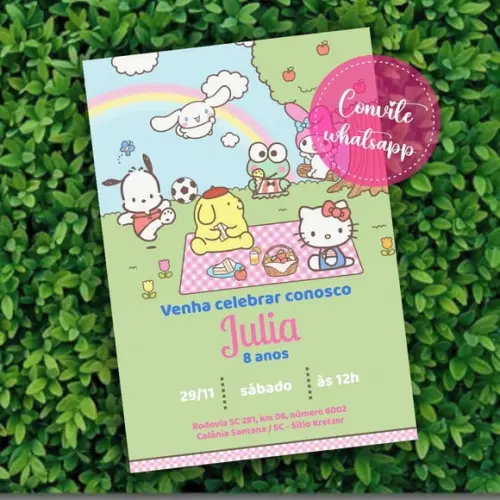 Convite Digital Hello Kitty Piquenique