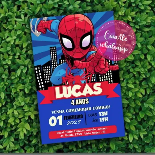Convite Digital Homem Aranha Spidey