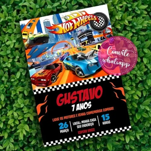 Convite Digital Hot Wheels