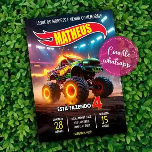 Convite Digital Hot Wheels