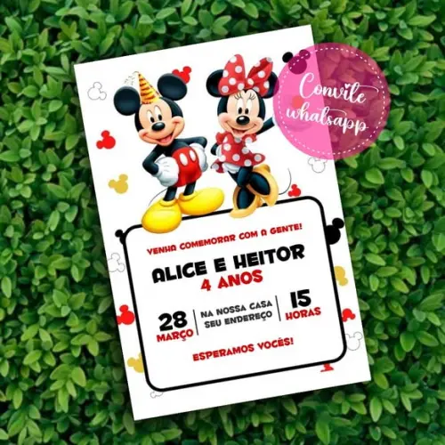 Convite Digital Mickey e Minnie