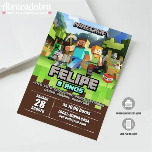 Convite Digital Minecraft 04