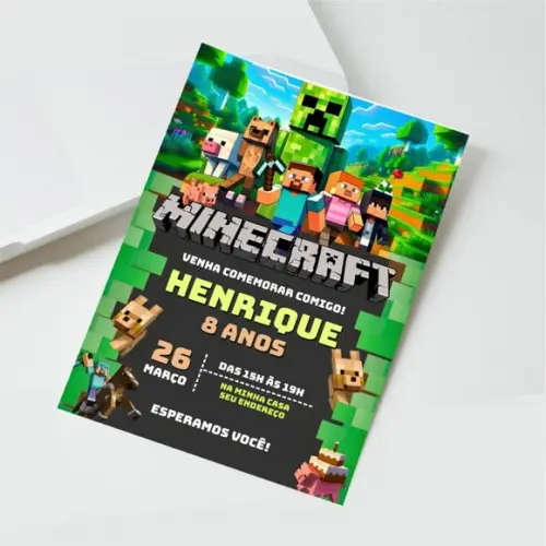 Convite Digital Minecraft 01