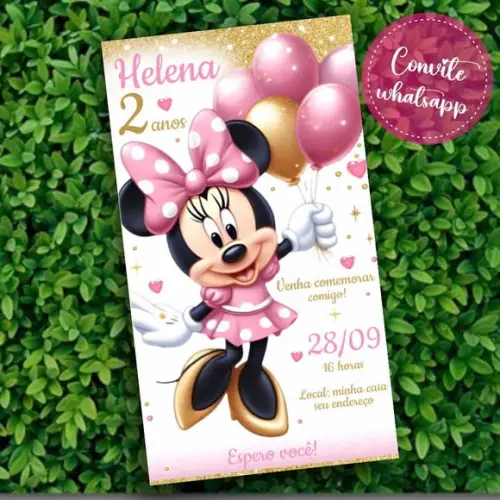 Convite Digital Minnie Rosa