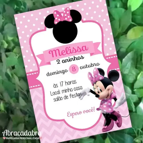 Convite Digital Minnie Rosa
