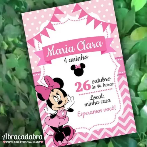 Convite Digital Minnie Rosa