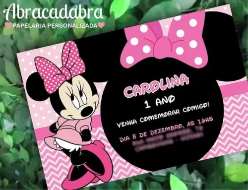 Convite Digital Minnie Rosa