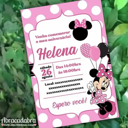 Convite Digital Minnie Rosa