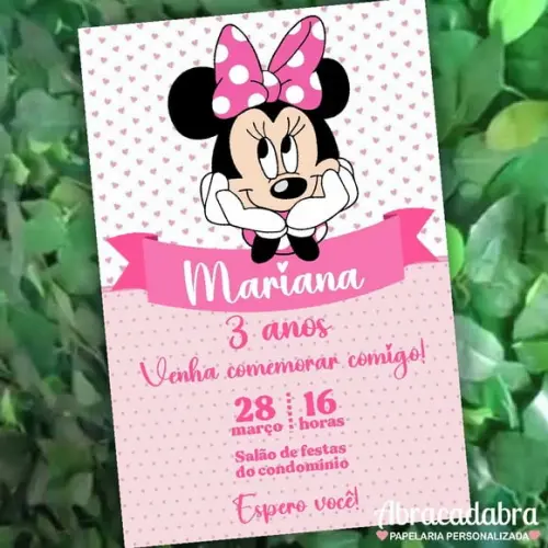 Convite Digital Minnie Rosa
