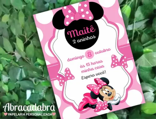 Convite Digital Minnie Rosa