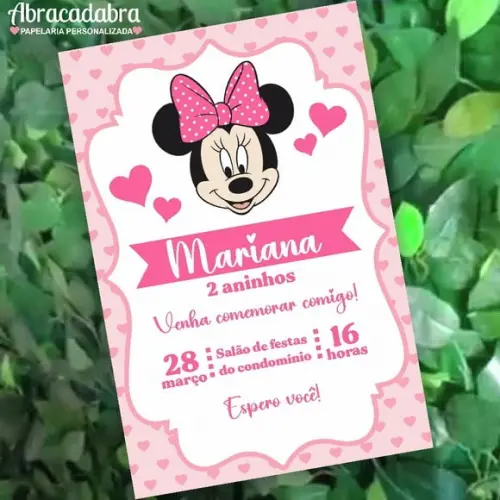 Convite Digital Minnie Rosa