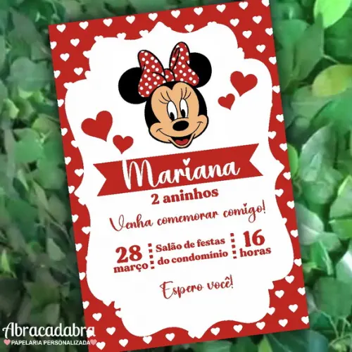 Convite Digital Minnie Rosa