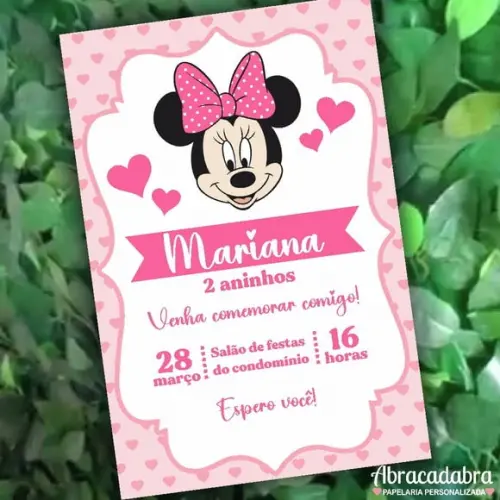 Convite Digital Minnie Rosa