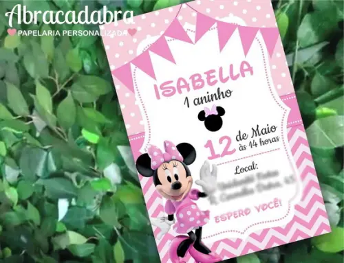 Convite Digital Minnie Rosa