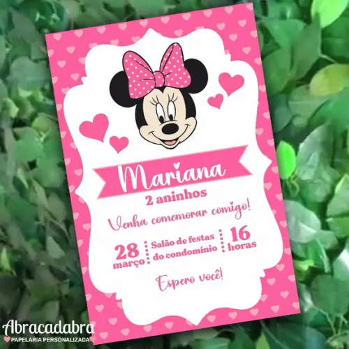 Convite Digital Minnie Rosa