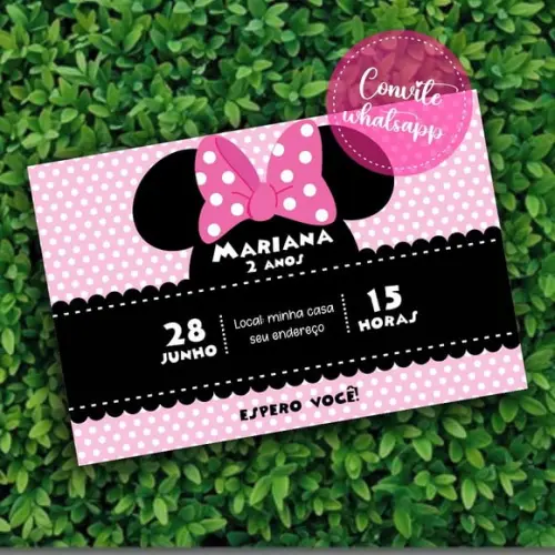 Convite Digital Minnie Rosa