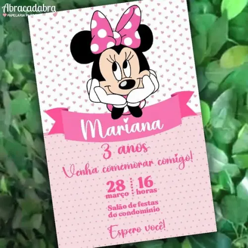 Convite Digital Minnie Rosa