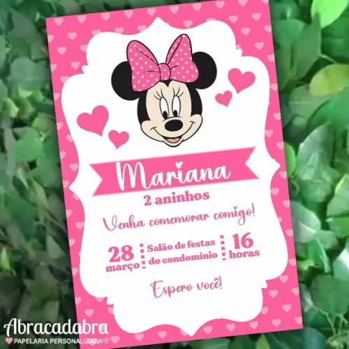 Convite Digital Minnie Rosa