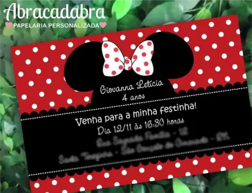 Convite Digital Minnie Vermelha