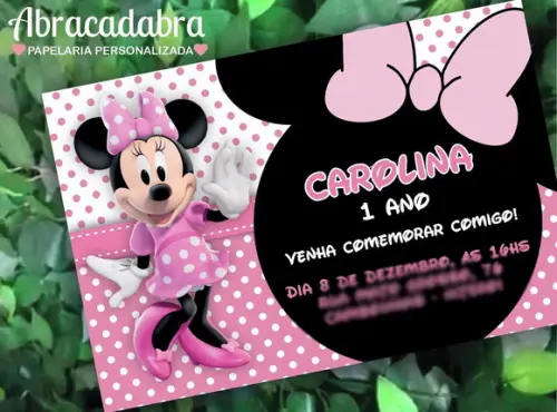 Convite Digital Minnie Rosa