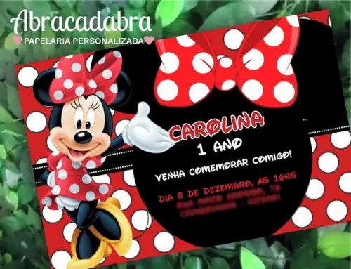 Convite Digital Minnie Vermelha