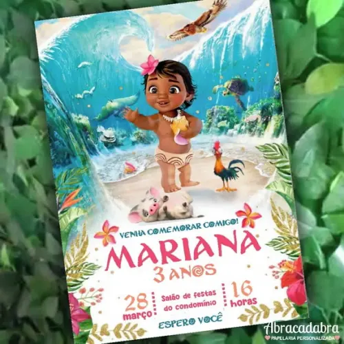 Convite Digital Moana Baby
