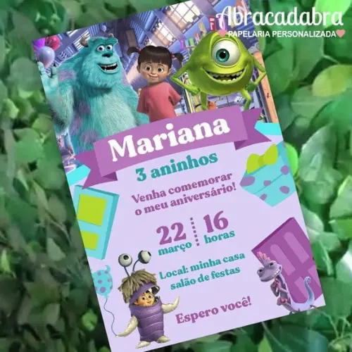 Convite Digital Monstros Sa Menina