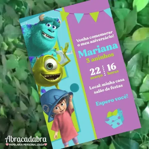 Convite Digital Monstros Sa Menina