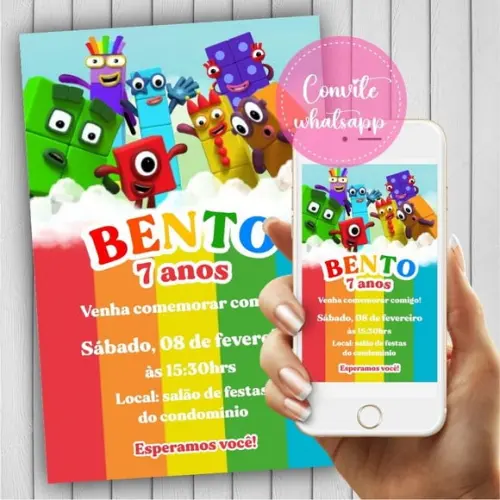 Convite Digital Numberblocks