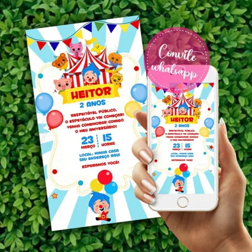 Convite Digital Palhaço Plim Plim