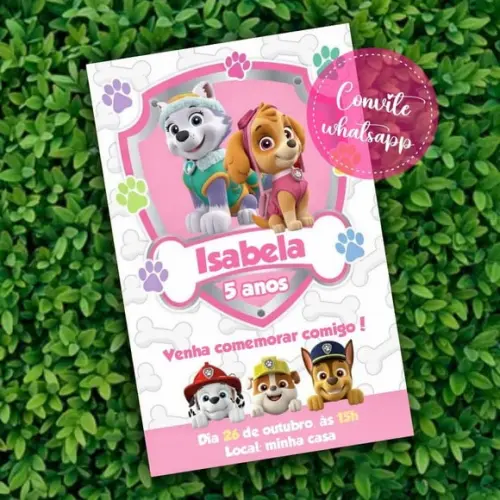 Convite Digital Patrulha Canina Menina