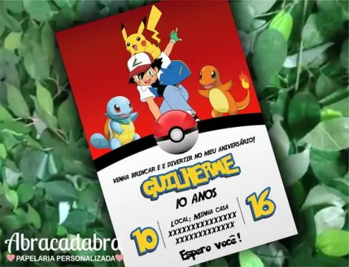 Convite Digital Pokemon