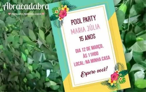 Convite Digital Pool Party