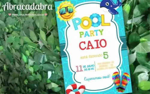 Convite Digital Pool Party