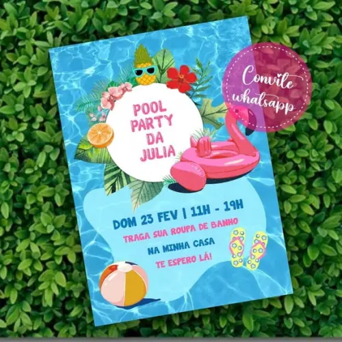 Convite Digital Pool Party