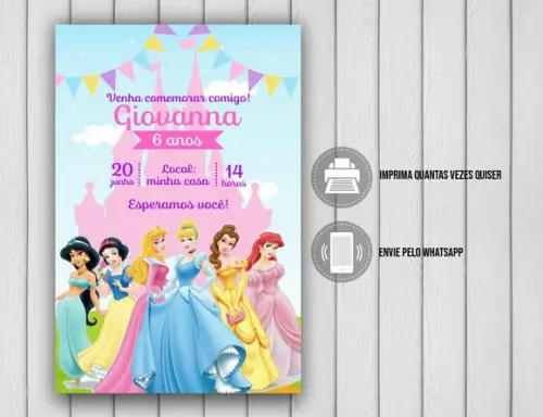 Convite Digital Princesas Disney 20