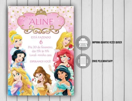 Convite Digital Princesas Disney 25