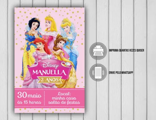 Convite Digital Princesas Disney 23