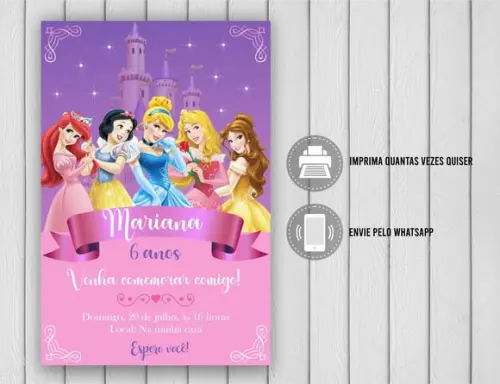 Convite Digital Princesas Disney 22