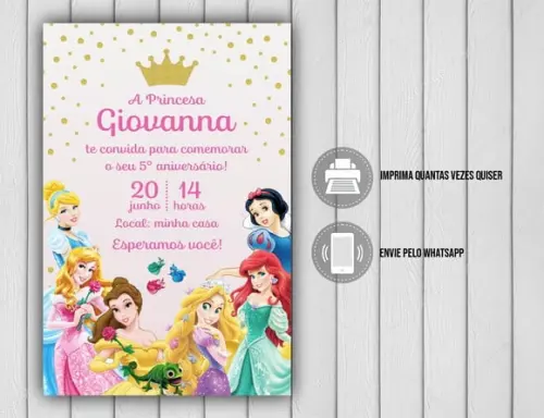 Convite Digital Princesas Disney 24