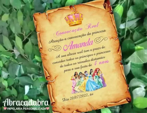 Convite Digital Princesas Disney Pergaminho 27