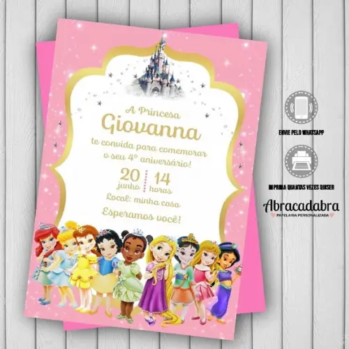Convite Digital Princesas Disney Baby 15