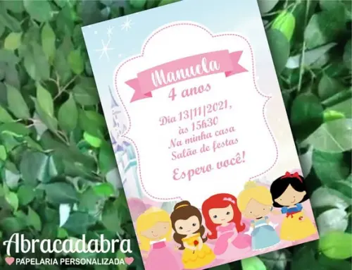 Convite Digital Princesas Disney Cute 31