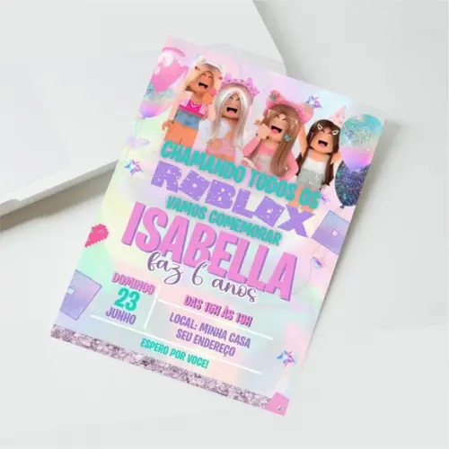 Convite Digital Roblox Menina 08