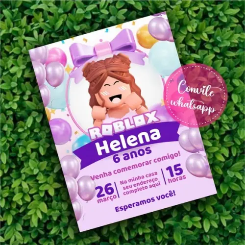 Convite Digital Roblox Menina 07