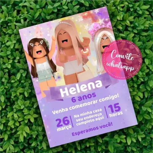 Convite Digital Roblox Menina 05