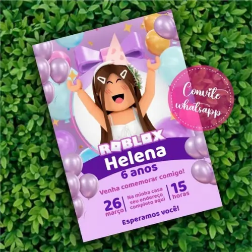 Convite Digital Roblox Menina 06