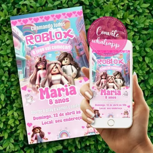 Convite Digital Roblox Menina 09
